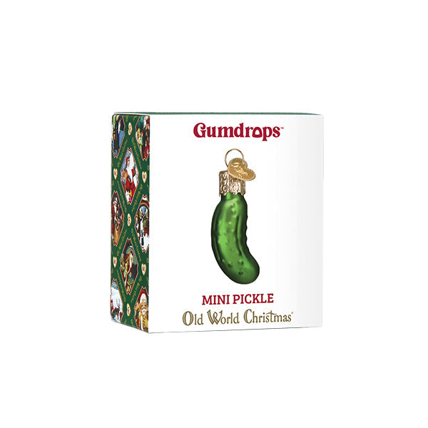Gumdrop Mini Pickle Glass Ornament