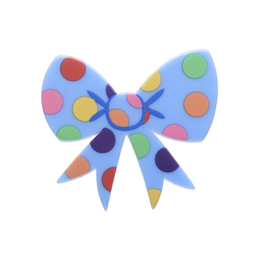 Polka Dot Bow Simplified Mini Brooch - Blue by Erstwilder