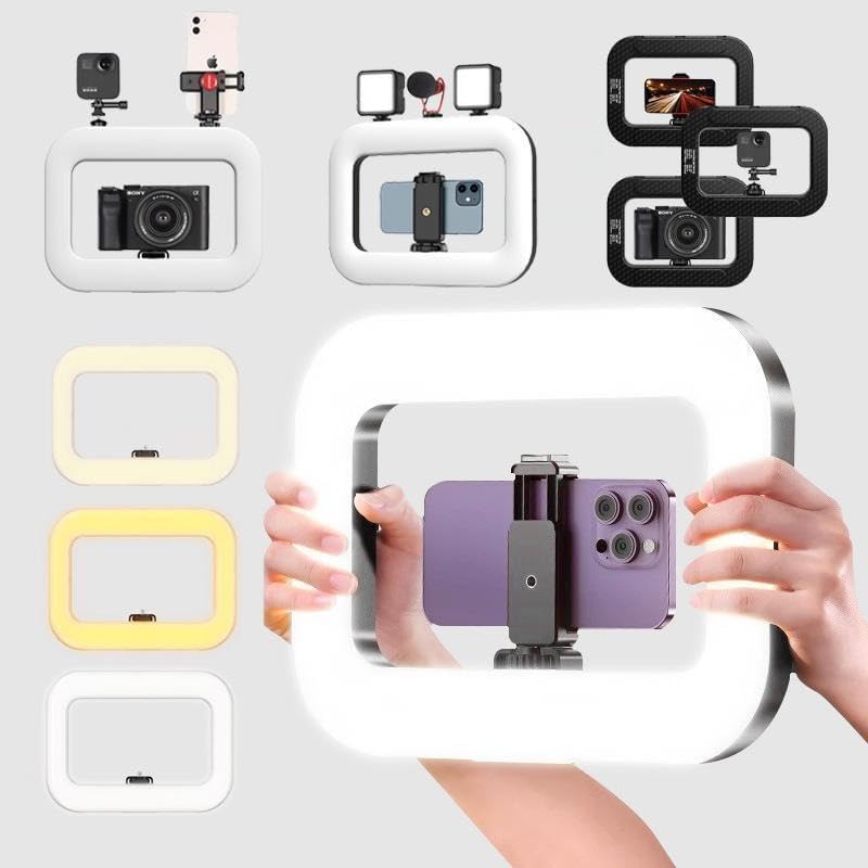 Portable Handheld Ring Fill Light - USB Rechargeable Selfie Light for Phone, Desktop Use, Ideal for Live Streaming, Vlogging & Photography（Super Good qualiey）