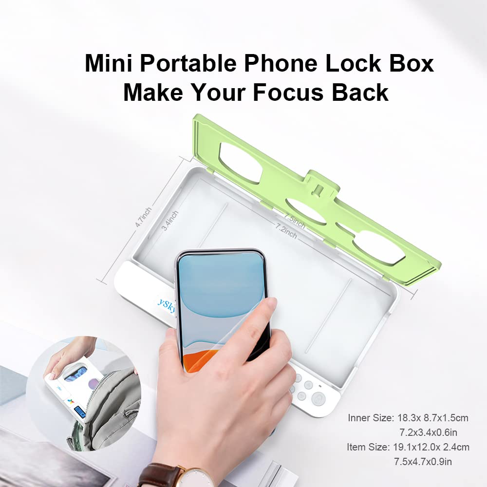 Portable Smart Auto Phone Timer Lock Box for iPhone and Android Phones, Self-Control Timer Locker to Help Kids,Students, Adults Focus Back,Prevent Excessive Games, Mobile Phone Addiction(New)