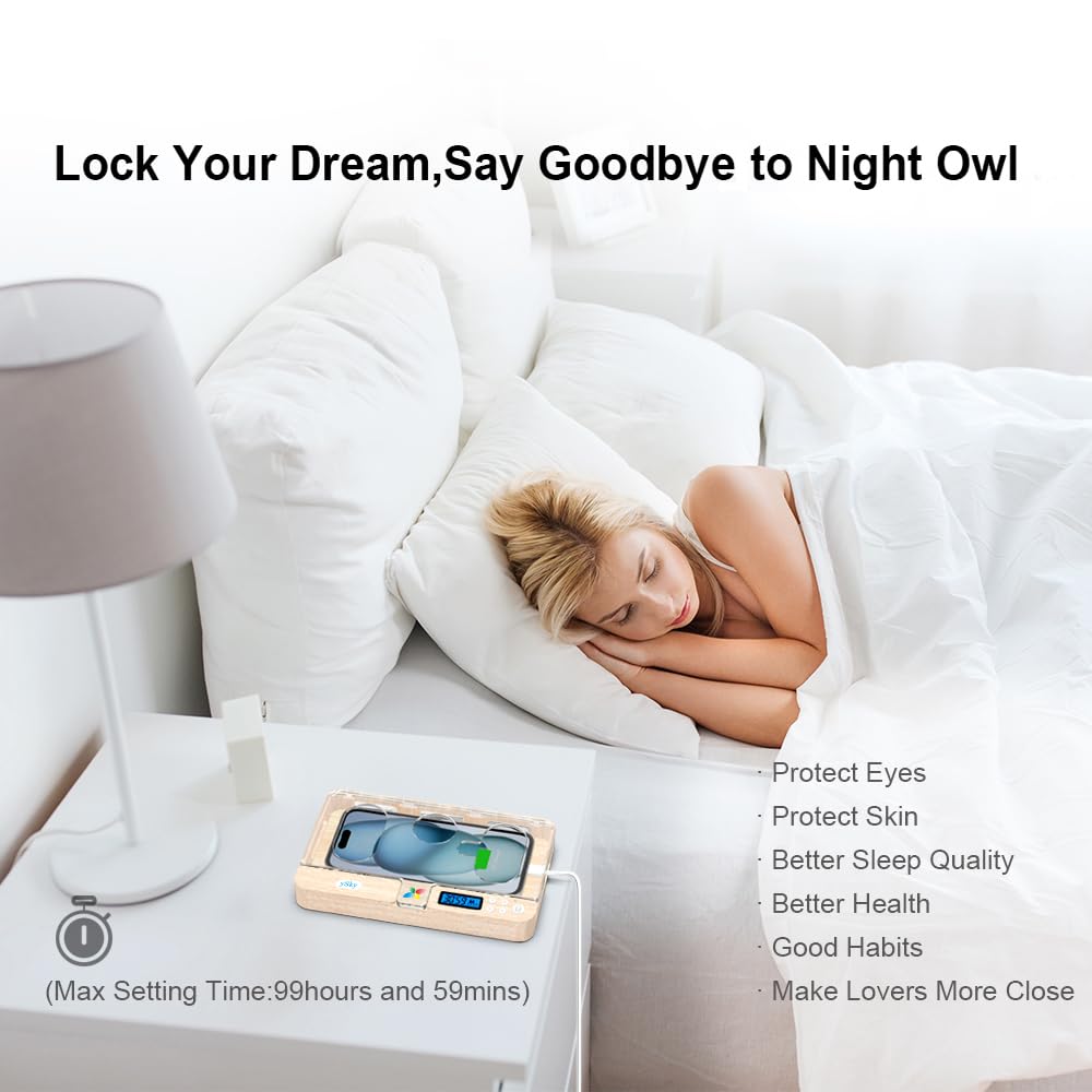 Portable Smart Auto Phone Timer Lock Box for iPhone and Android Phones, Self-Control Timer Locker to Help Kids,Students, Adults Focus Back,Prevent Excessive Games, Mobile Phone Addiction(New)