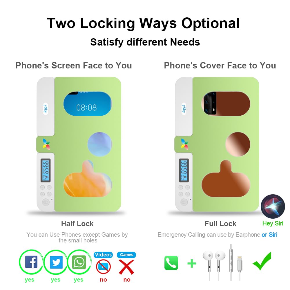 Portable Smart Auto Phone Timer Lock Box for iPhone and Android Phones, Self-Control Timer Locker to Help Kids,Students, Adults Focus Back,Prevent Excessive Games, Mobile Phone Addiction(New)