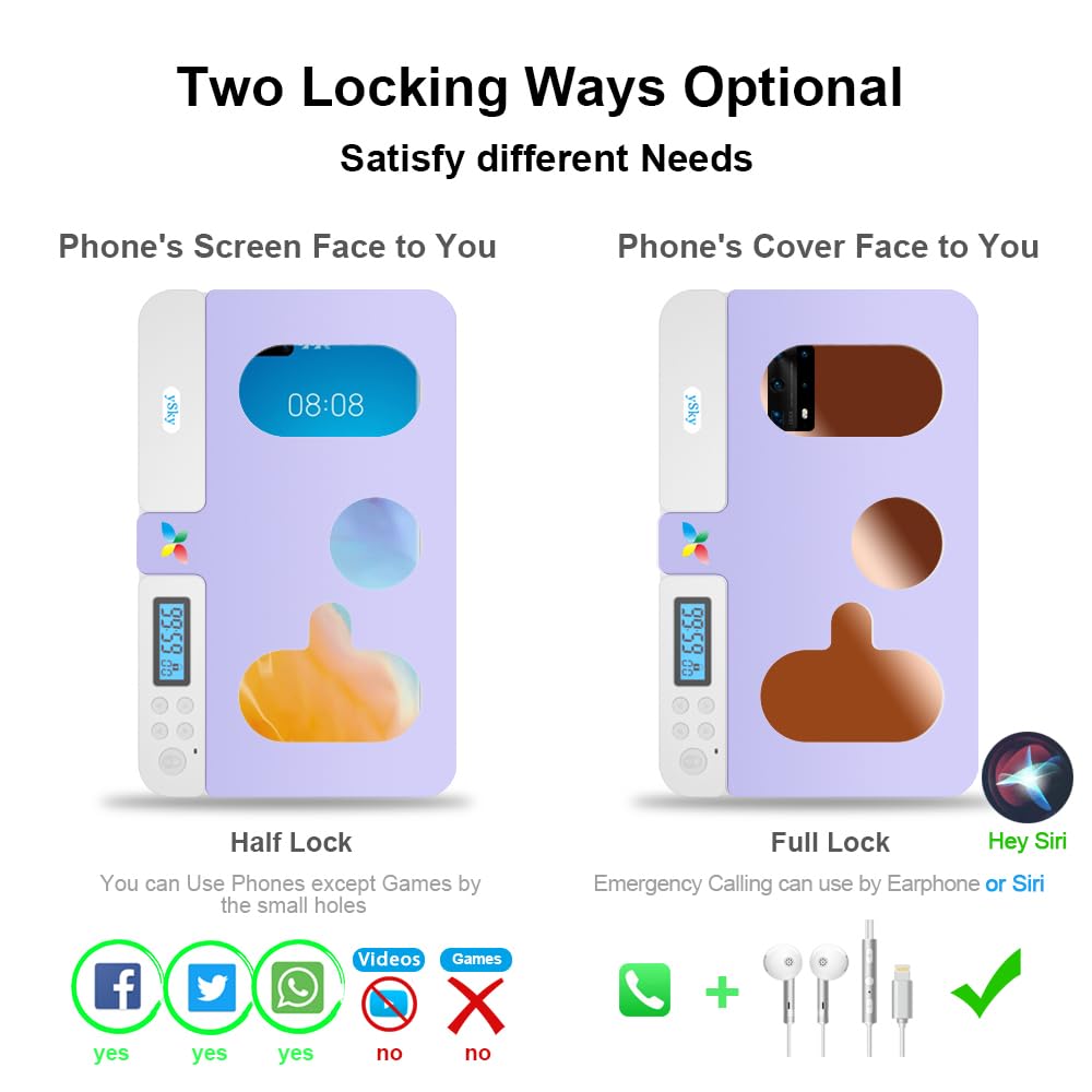 Portable Smart Auto Phone Timer Lock Box for iPhone and Android Phones, Self-Control Timer Locker to Help Kids,Students, Adults Focus Back,Prevent Excessive Games, Mobile Phone Addiction(New)