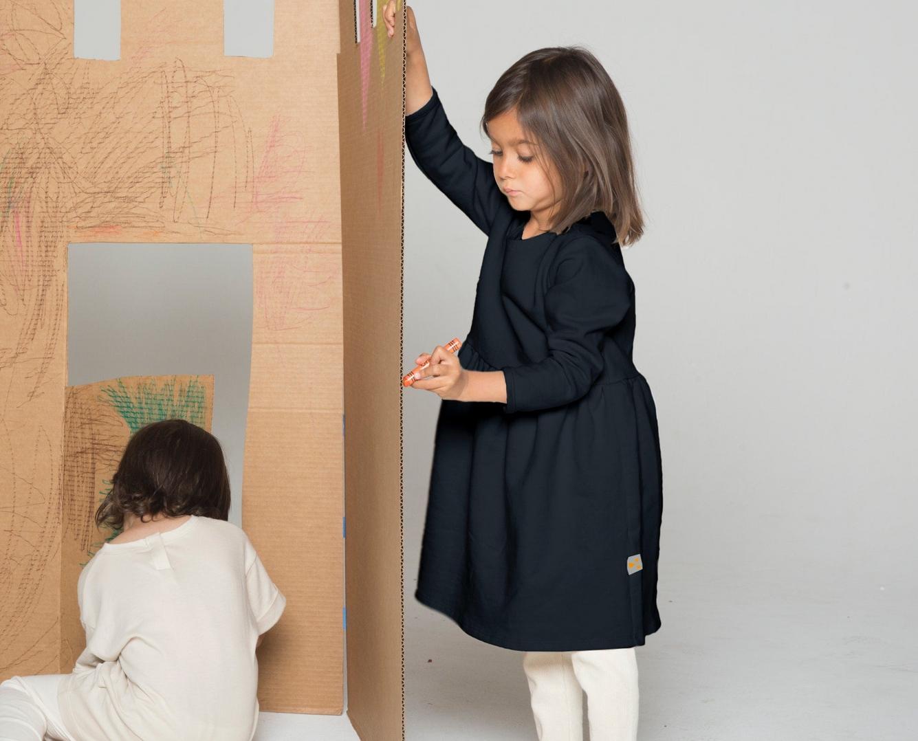 Organic Cotton Terry Dress - Coal