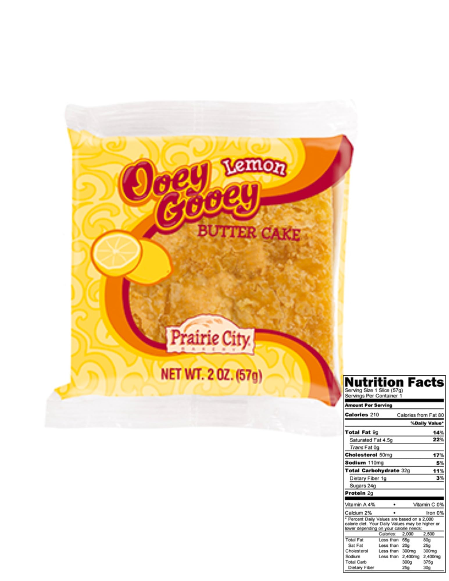 Prairie City Bakery Ooey Gooey Butter Cake Individually Wrapped On The Go Dessert Sweet Treats Perfect For Snacking 2 Ounce Snack Cakes Pack of 10 (Original)