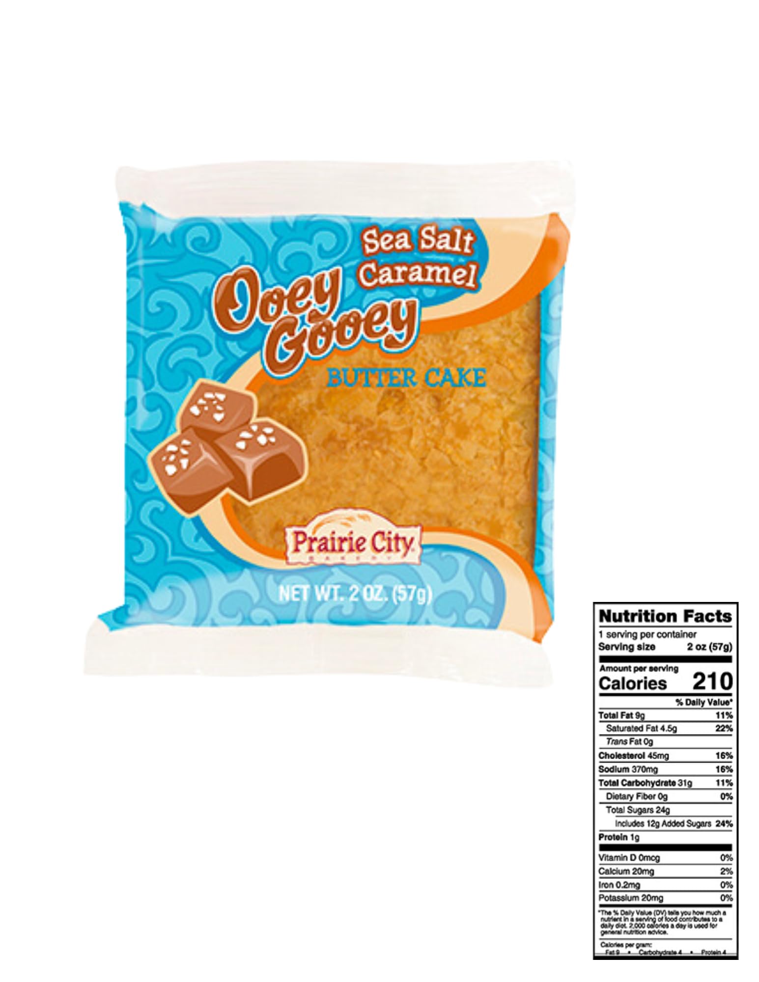 Prairie City Bakery Ooey Gooey Butter Cake Individually Wrapped On The Go Dessert Sweet Treats Perfect For Snacking 2 Ounce Snack Cakes Pack of 10 (Original)