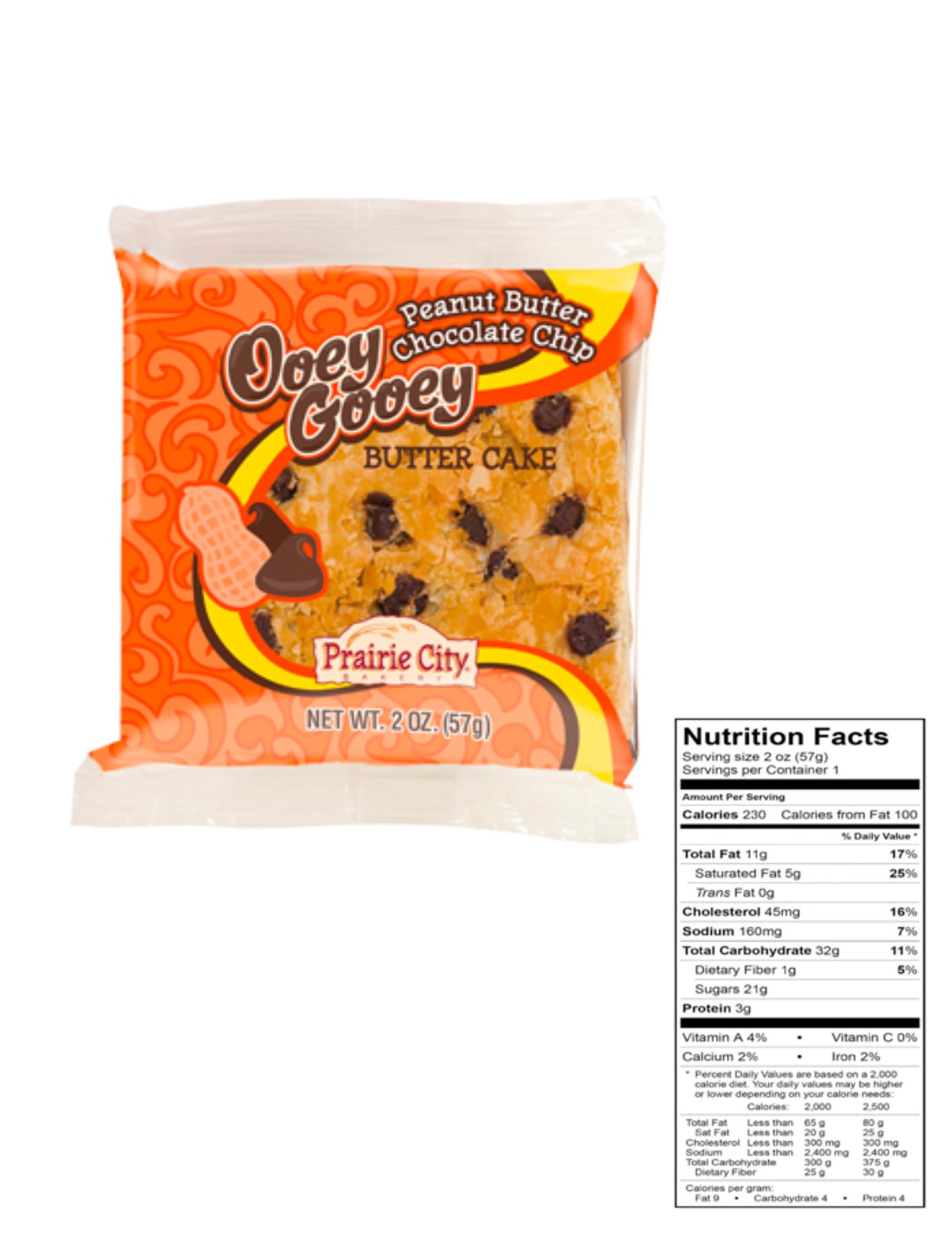 Prairie City Bakery Ooey Gooey Butter Cake Individually Wrapped On The Go Dessert Sweet Treats Perfect For Snacking 2 Ounce Snack Cakes Pack of 10 (Original)
