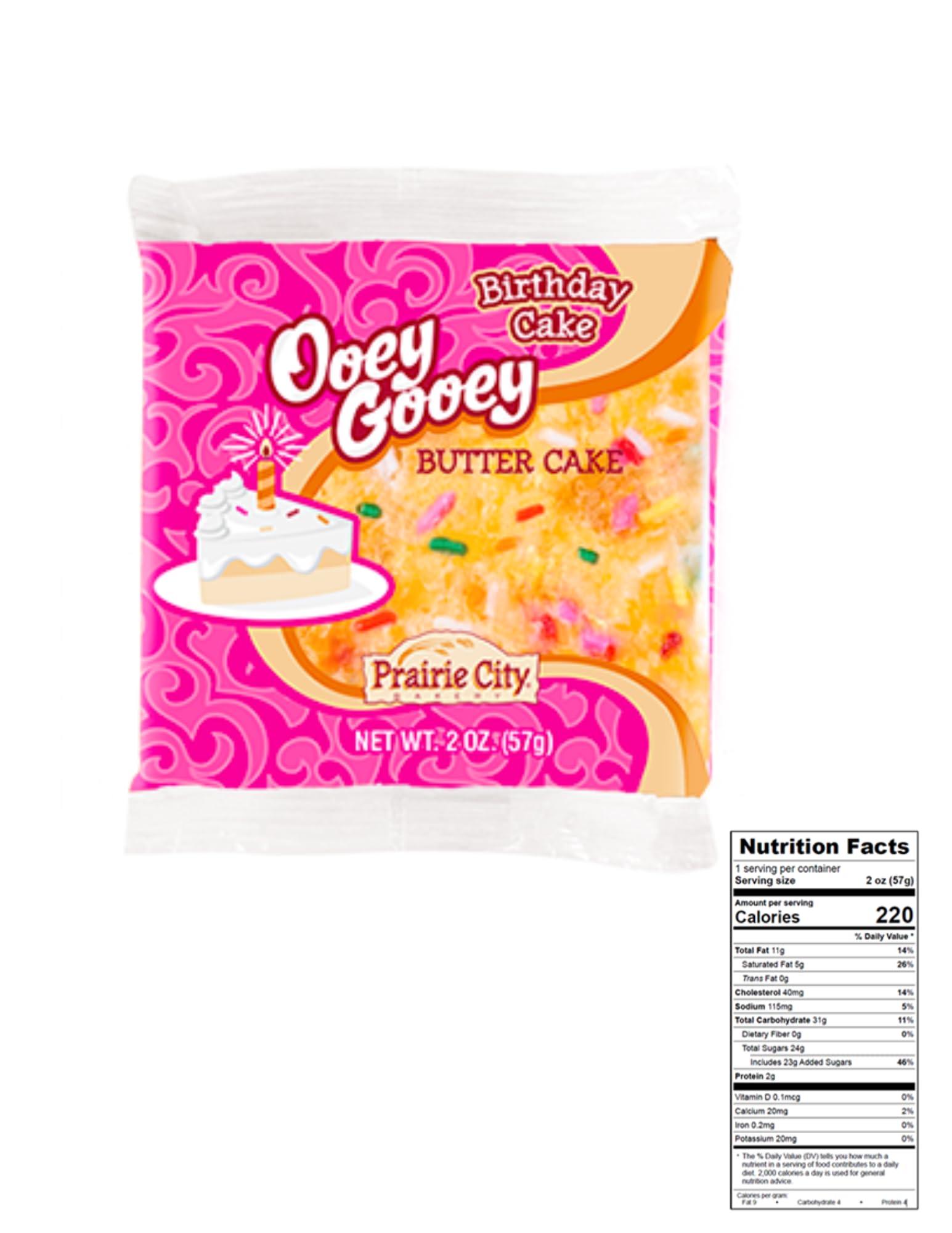 Prairie City Bakery Ooey Gooey Butter Cake Individually Wrapped On The Go Dessert Sweet Treats Perfect For Snacking 2 Ounce Snack Cakes Pack of 10 (Original)