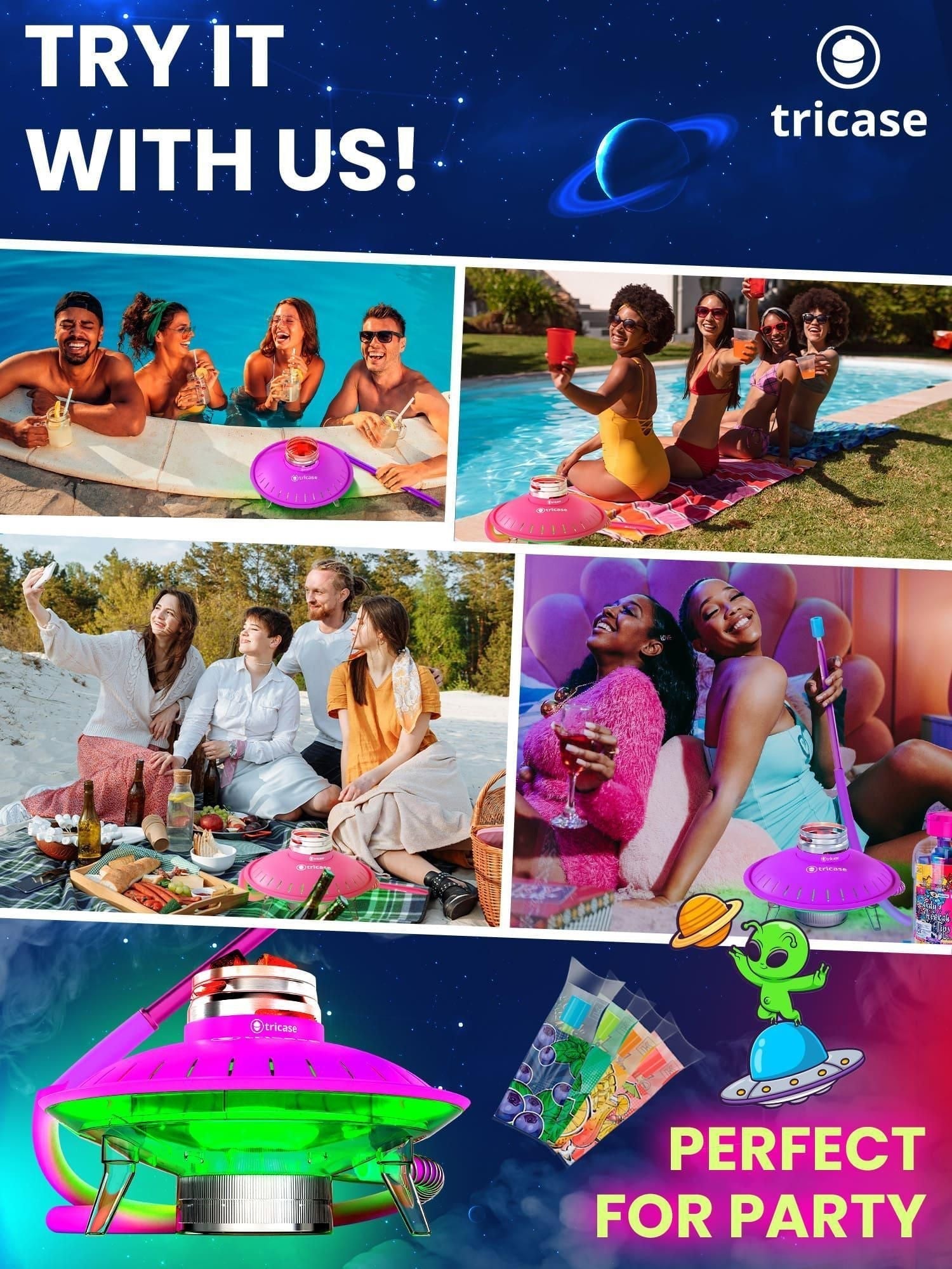 Premium Portable Purple Hookah Set Purple Hookah Set UFO With Everything