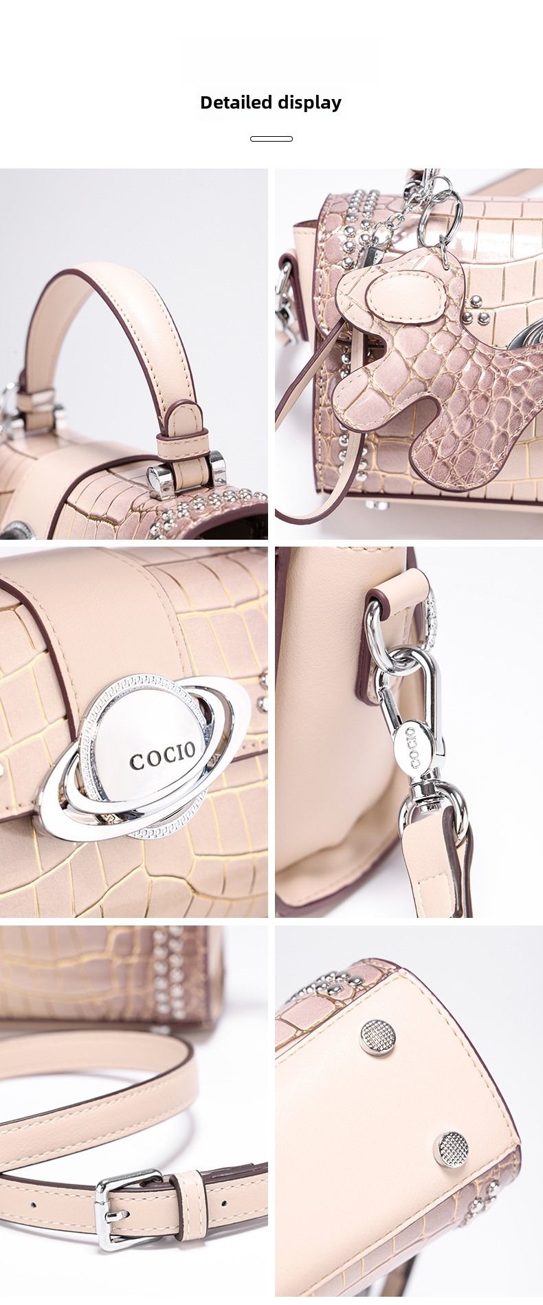 Premium sense crocodile print bag new commuter box bag female crossbody small square bag