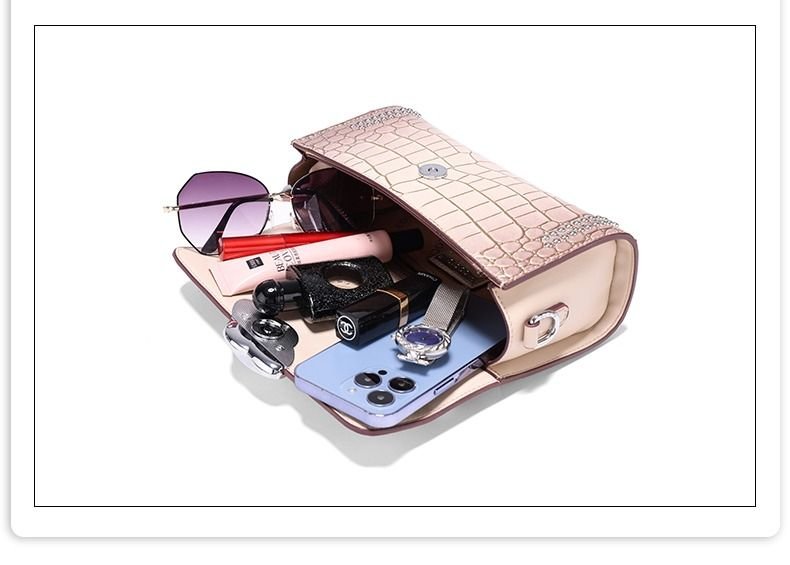 Premium sense crocodile print bag new commuter box bag female crossbody small square bag