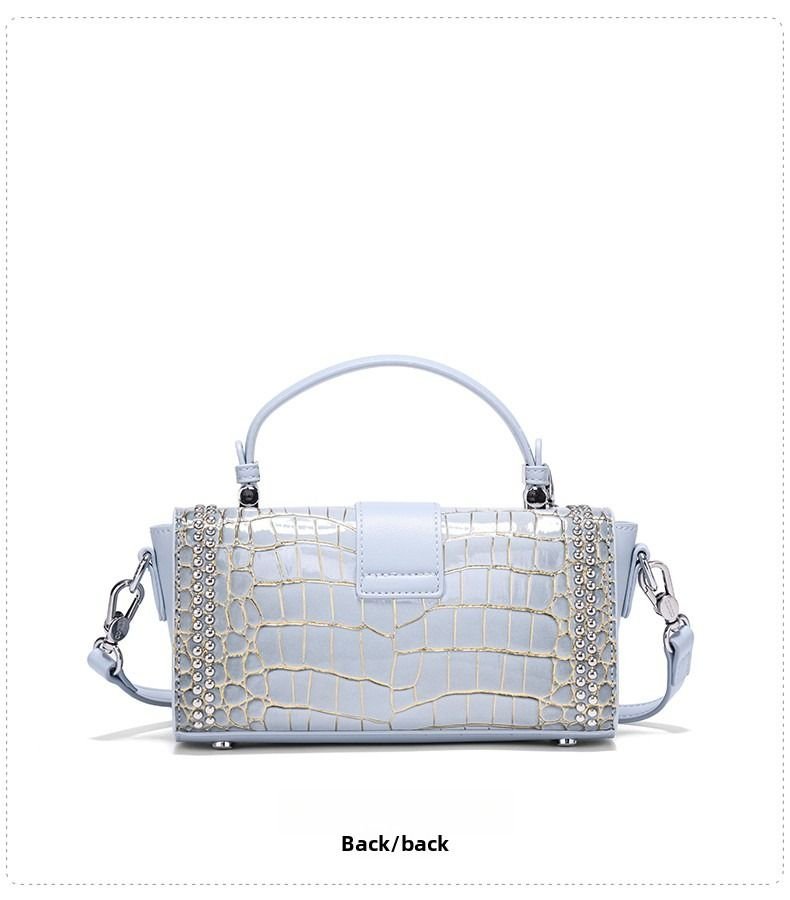 Premium sense crocodile print bag new commuter box bag female crossbody small square bag