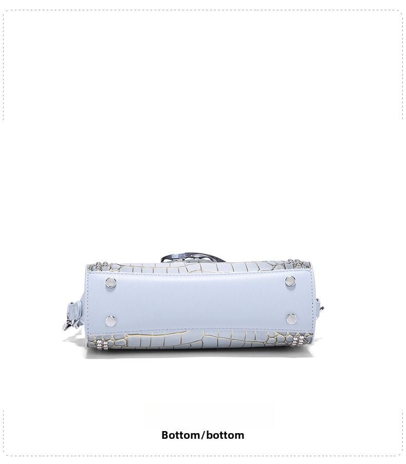 Premium sense crocodile print bag new commuter box bag female crossbody small square bag