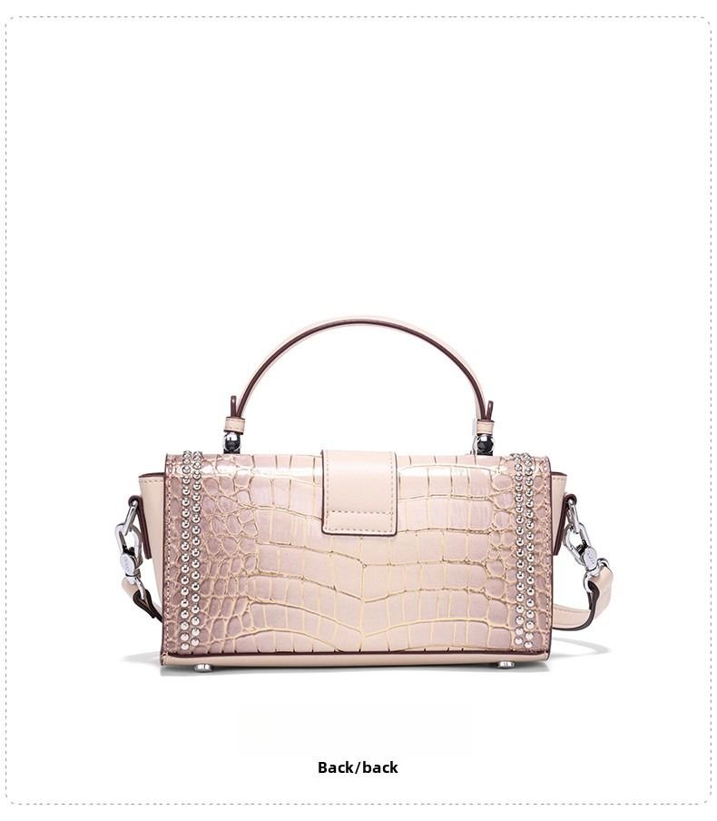 Premium sense crocodile print bag new commuter box bag female crossbody small square bag