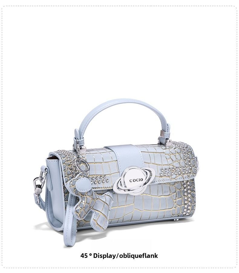 Premium sense crocodile print bag new commuter box bag female crossbody small square bag