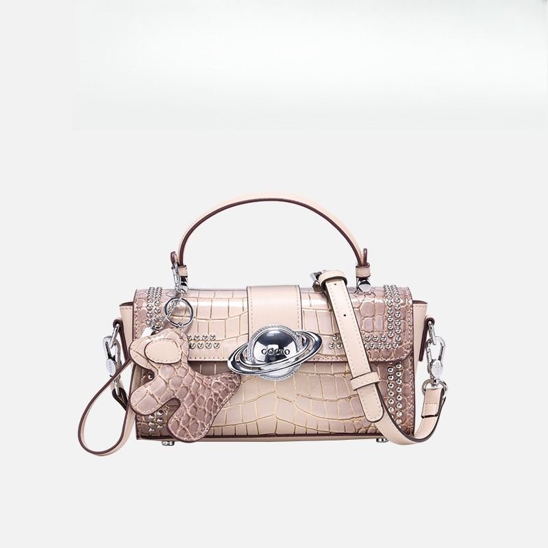 Premium sense crocodile print bag new commuter box bag female crossbody small square bag