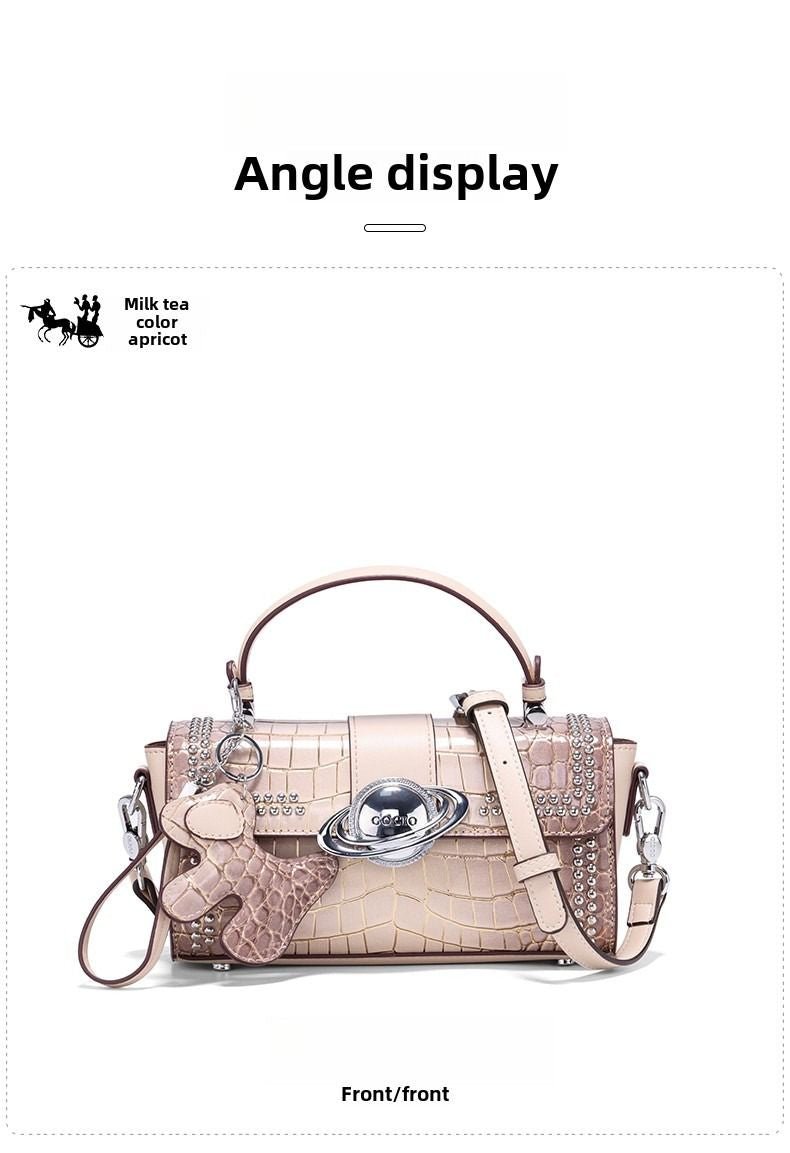 Premium sense crocodile print bag new commuter box bag female crossbody small square bag