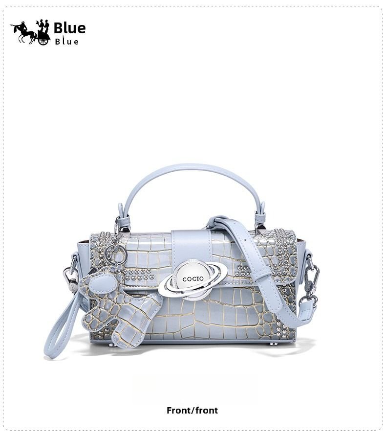 Premium sense crocodile print bag new commuter box bag female crossbody small square bag