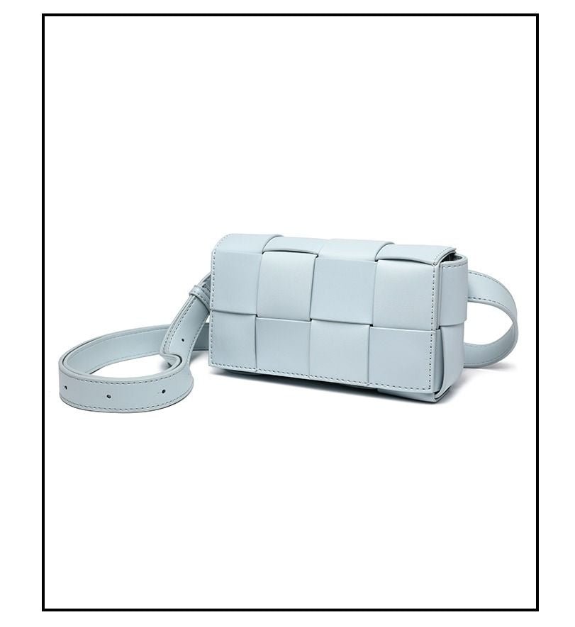 Premium sense of hundred with small bag 2025 new fashion pure color weaving niche ladies crossbody bag small aroma wind women's bag