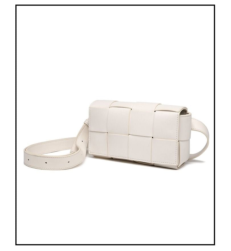 Premium sense of hundred with small bag 2025 new fashion pure color weaving niche ladies crossbody bag small aroma wind women's bag