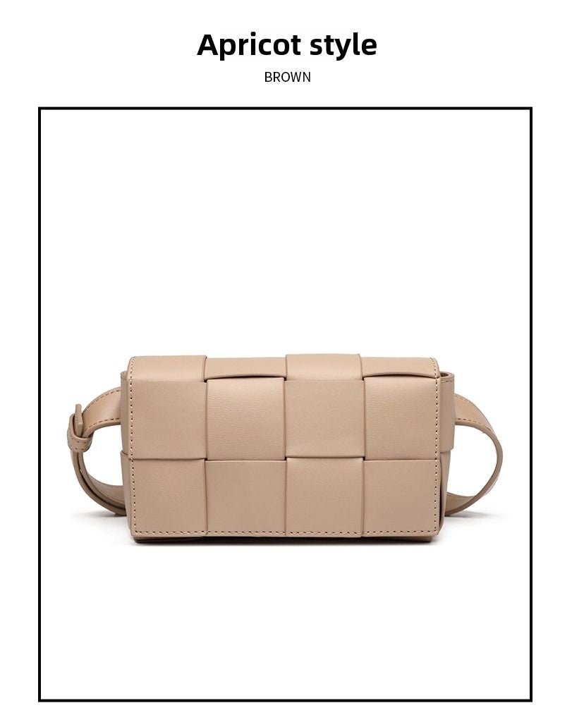 Premium sense of hundred with small bag 2025 new fashion pure color weaving niche ladies crossbody bag small aroma wind women's bag