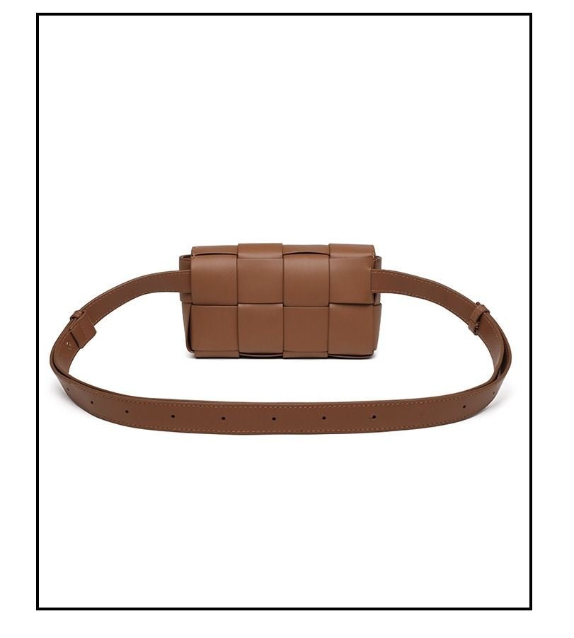 Premium sense of hundred with small bag 2025 new fashion pure color weaving niche ladies crossbody bag small aroma wind women's bag