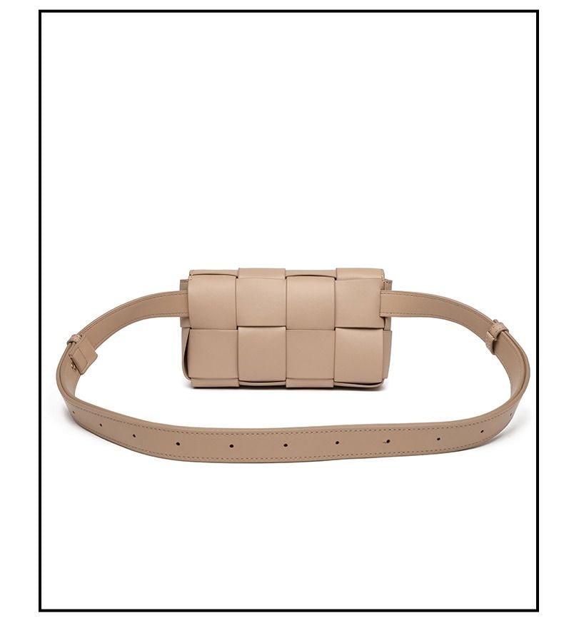 Premium sense of hundred with small bag 2025 new fashion pure color weaving niche ladies crossbody bag small aroma wind women's bag