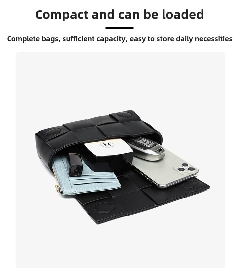 Premium sense of hundred with small bag 2025 new fashion pure color weaving niche ladies crossbody bag small aroma wind women's bag