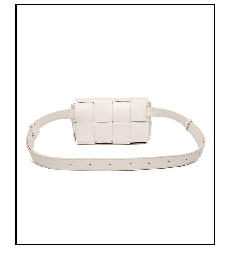 Premium sense of hundred with small bag 2025 new fashion pure color weaving niche ladies crossbody bag small aroma wind women's bag