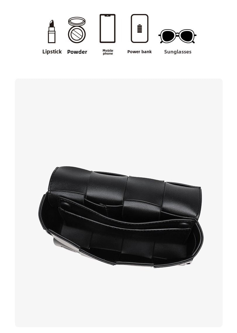 Premium sense of hundred with small bag 2025 new fashion pure color weaving niche ladies crossbody bag small aroma wind women's bag