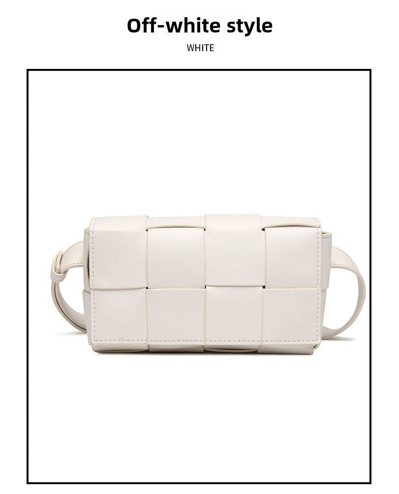 Premium sense of hundred with small bag 2025 new fashion pure color weaving niche ladies crossbody bag small aroma wind women's bag