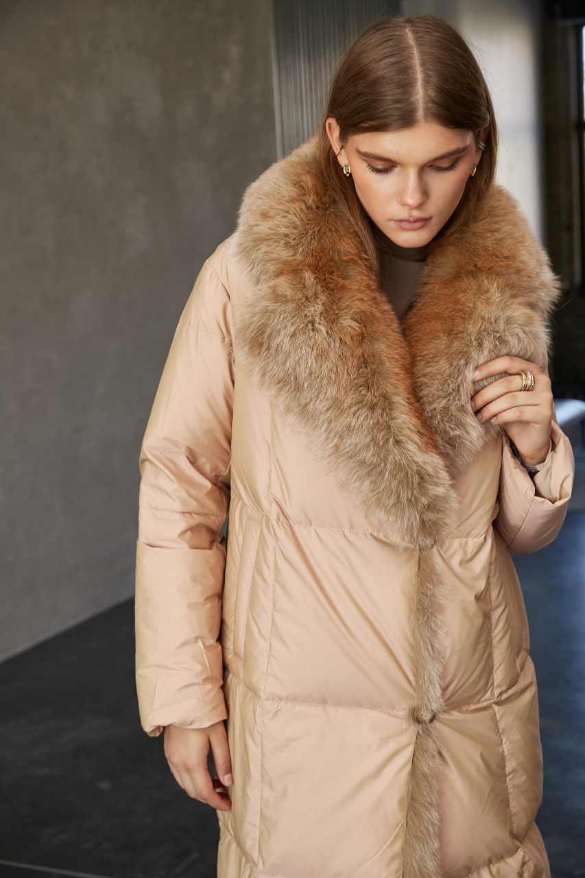 Genuine Polar Fox Premium Down Parka Coat