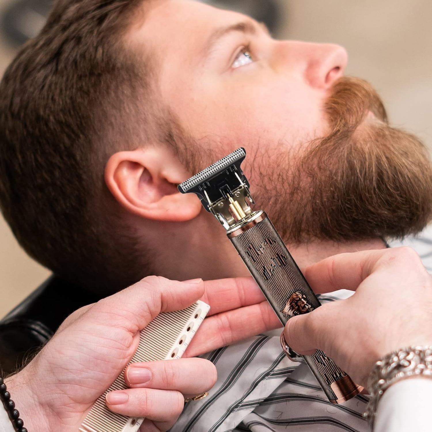 Professional Hair Clippers for Men, Men Hair Trimmer, Grooming Waterproof Rechargeable Close Cutting T Trimmer, USB Rechargeable Clippers for Hair Cutting with Guide Combs