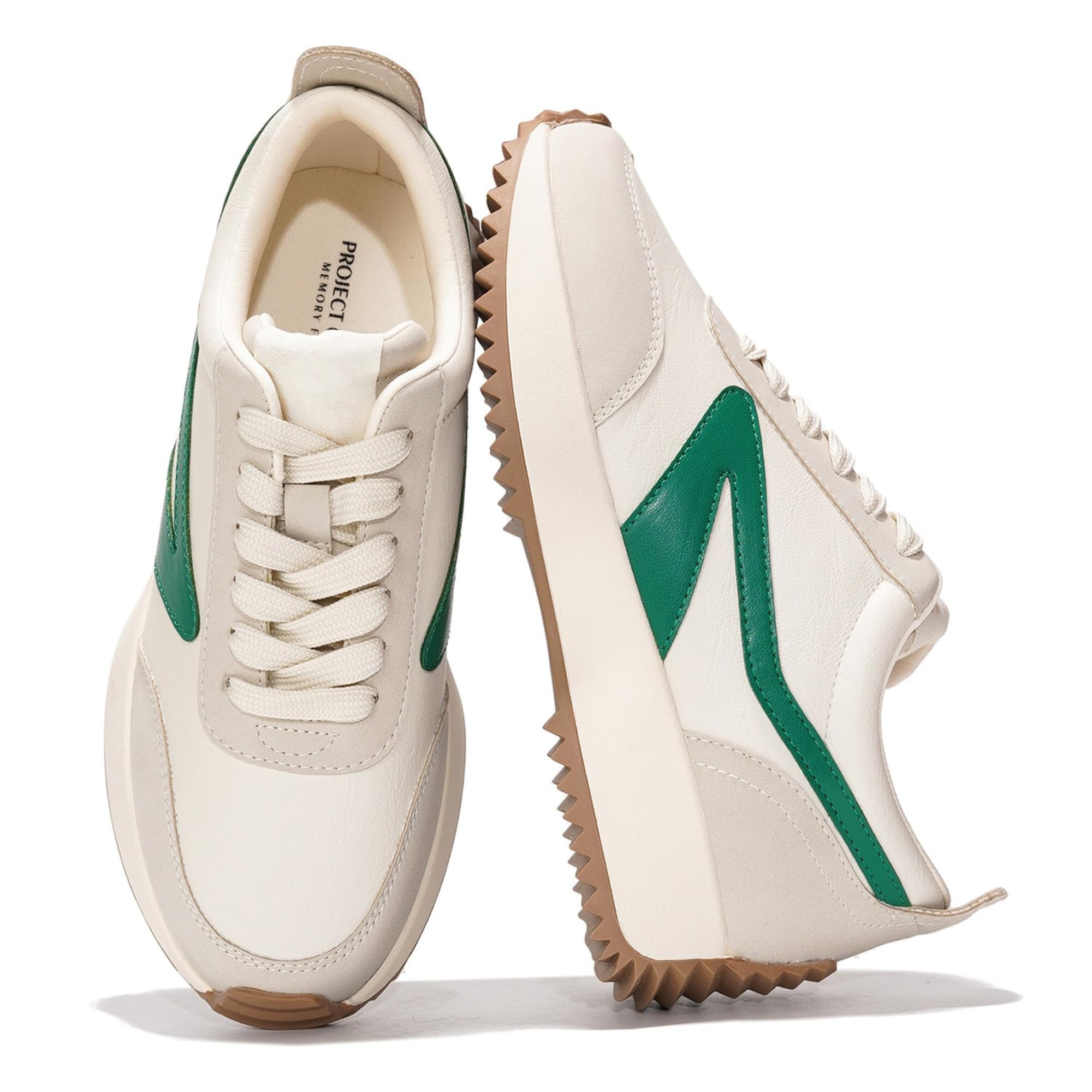 Project Cloud Womens Sneakers - Memory Foam Insole and Lightweight Spring Shoes - Non-Slip Lace Up Trendy Shoes - Fashion Sneakers for Women 2025