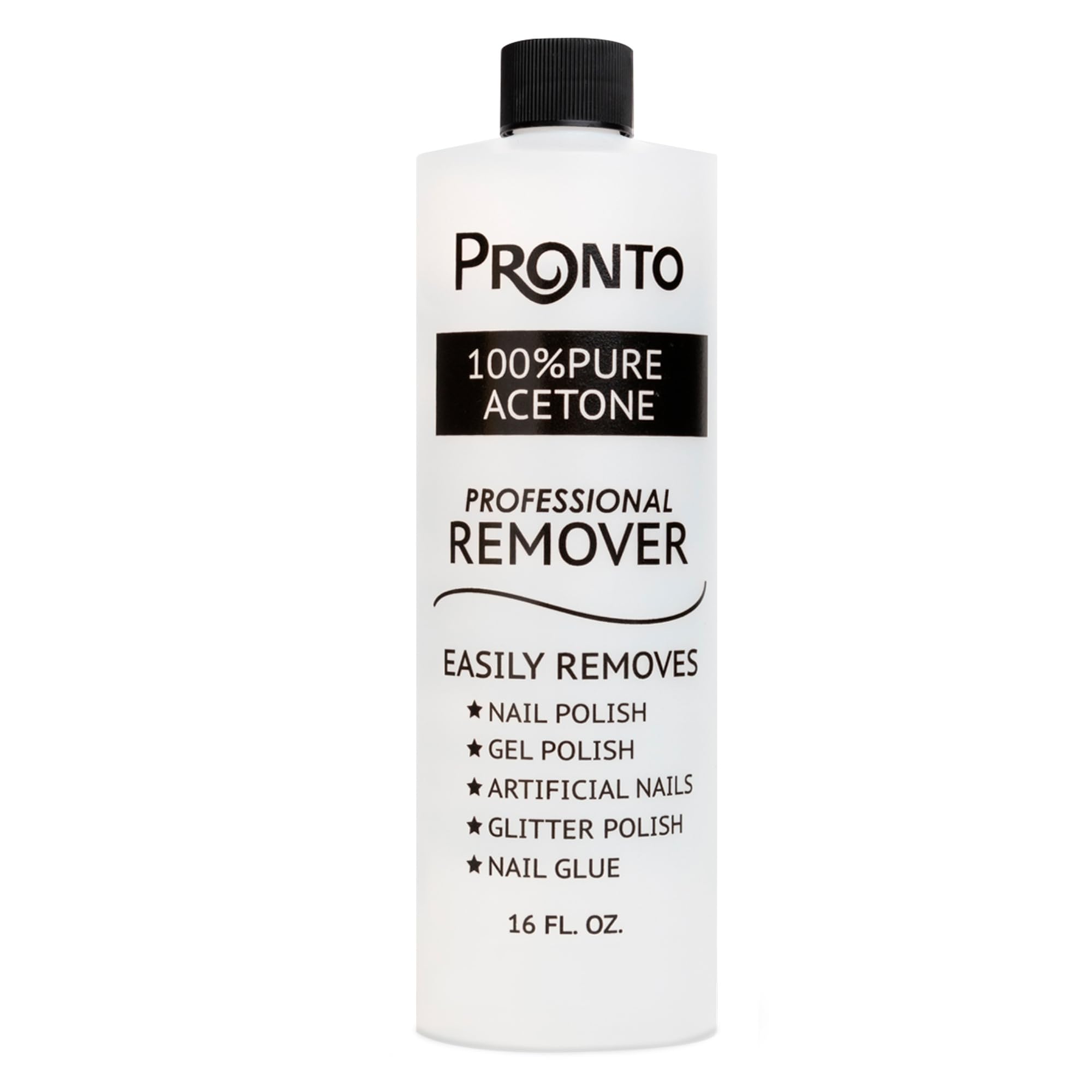Pronto 100% Acetone Gel Nail Polish Remover - Gel Polish Remover for Nails | Acetone Nail Polish Remover For Nails for Removal of Glue, Gel, Acrylic & Dip | Gel Polish Remover, 8 Fl oz