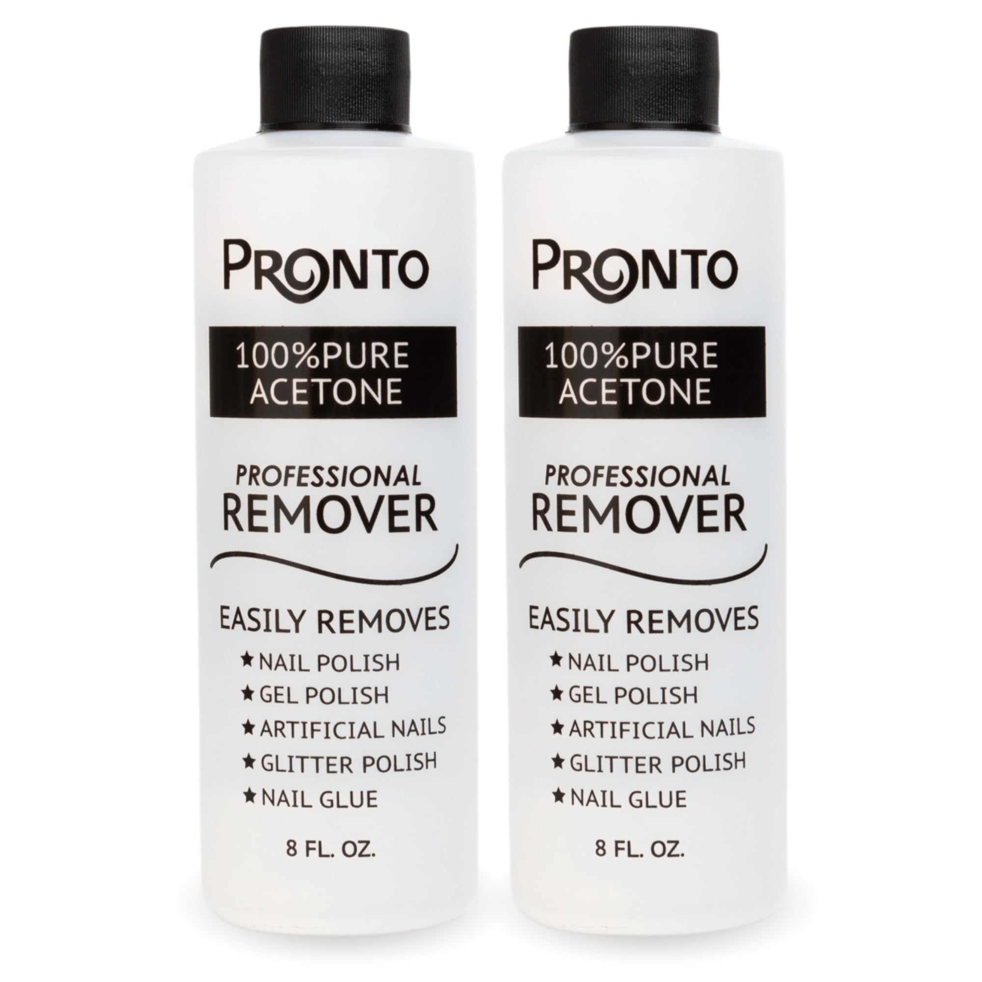 Pronto 100% Acetone Gel Nail Polish Remover - Gel Polish Remover for Nails | Acetone Nail Polish Remover For Nails for Removal of Glue, Gel, Acrylic & Dip | Gel Polish Remover, 8 Fl oz