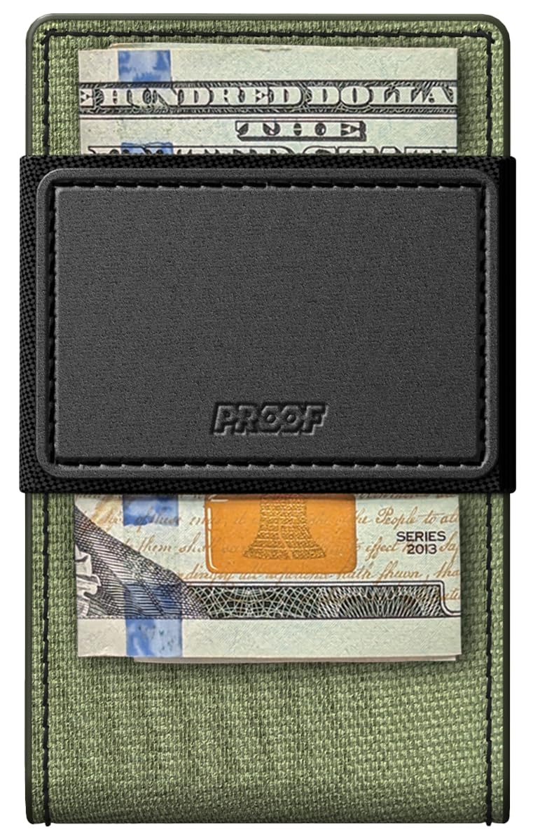 PROOF Wallet | Slim Minimalist Wallets for Men | Leather & Metal | RFID Wallet | Front/Back Pocket | Gift Box | Veteran Owned
