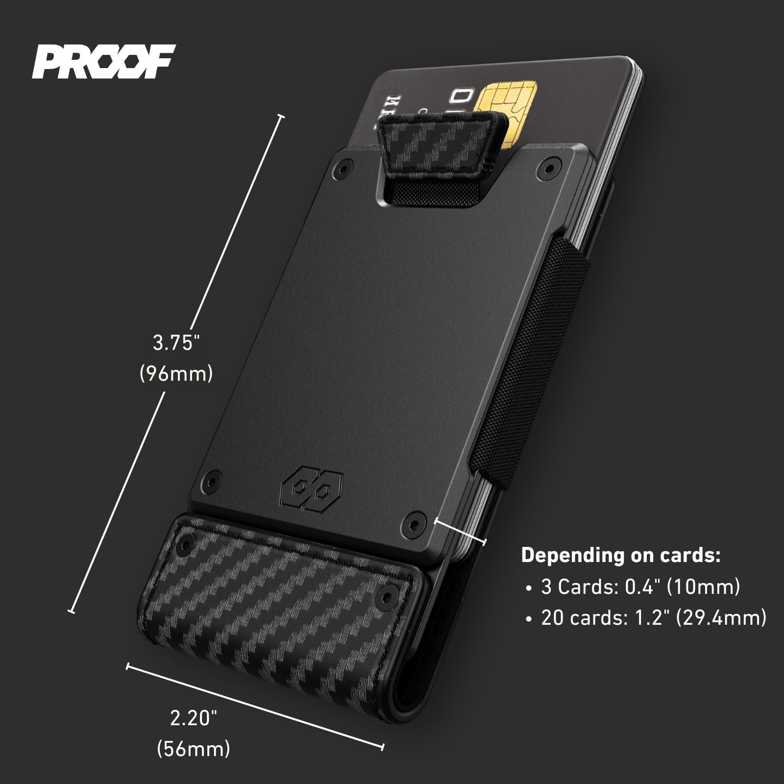 PROOF Wallet | Slim Minimalist Wallets for Men | Leather & Metal | RFID Wallet | Front/Back Pocket | Gift Box | Veteran Owned