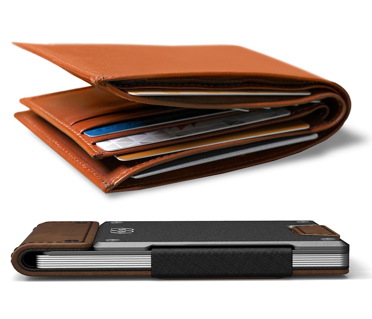 PROOF Wallet | Slim Minimalist Wallets for Men | Leather & Metal | RFID Wallet | Front/Back Pocket | Gift Box | Veteran Owned