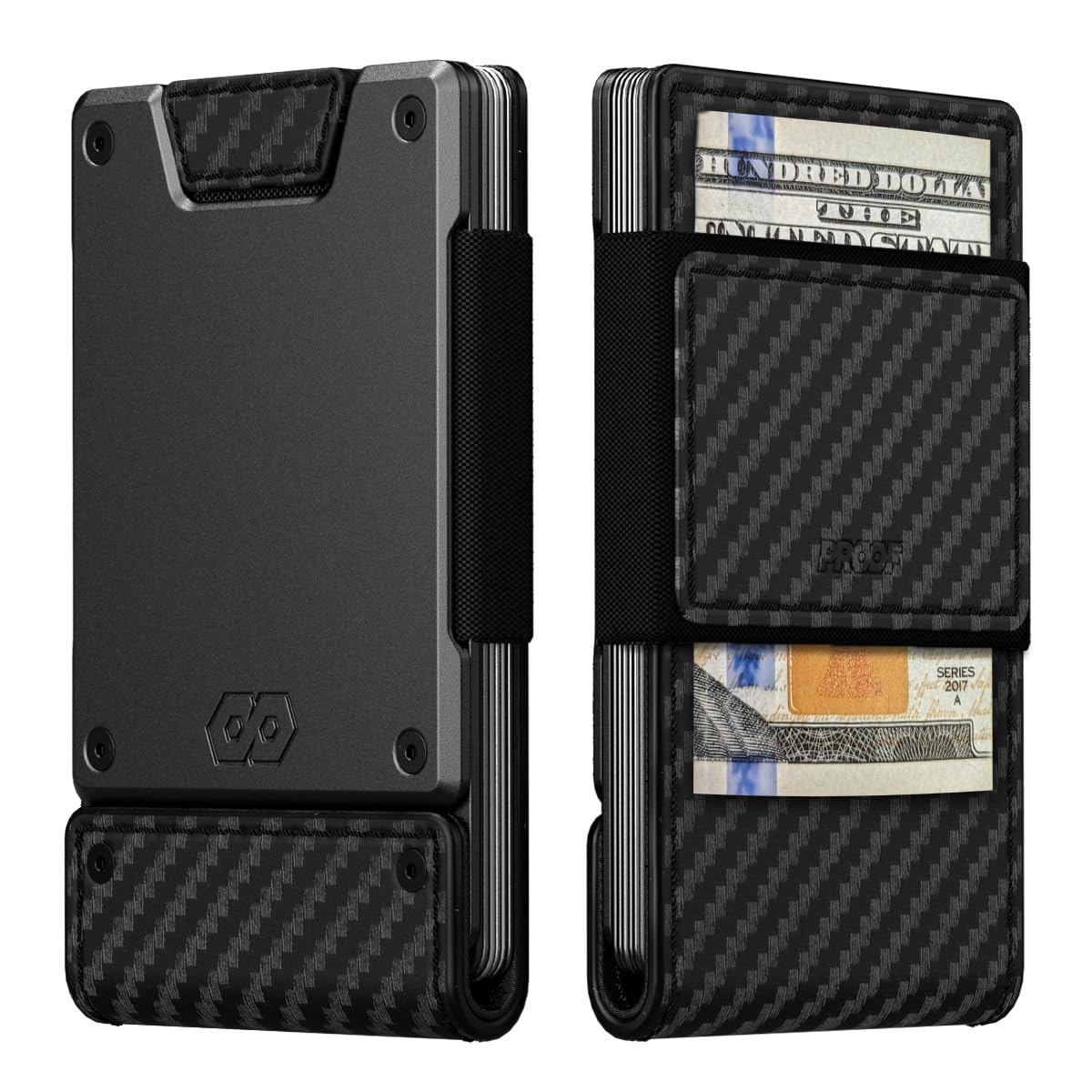 PROOF Wallet | Slim Minimalist Wallets for Men | Leather & Metal | RFID Wallet | Front/Back Pocket | Gift Box | Veteran Owned