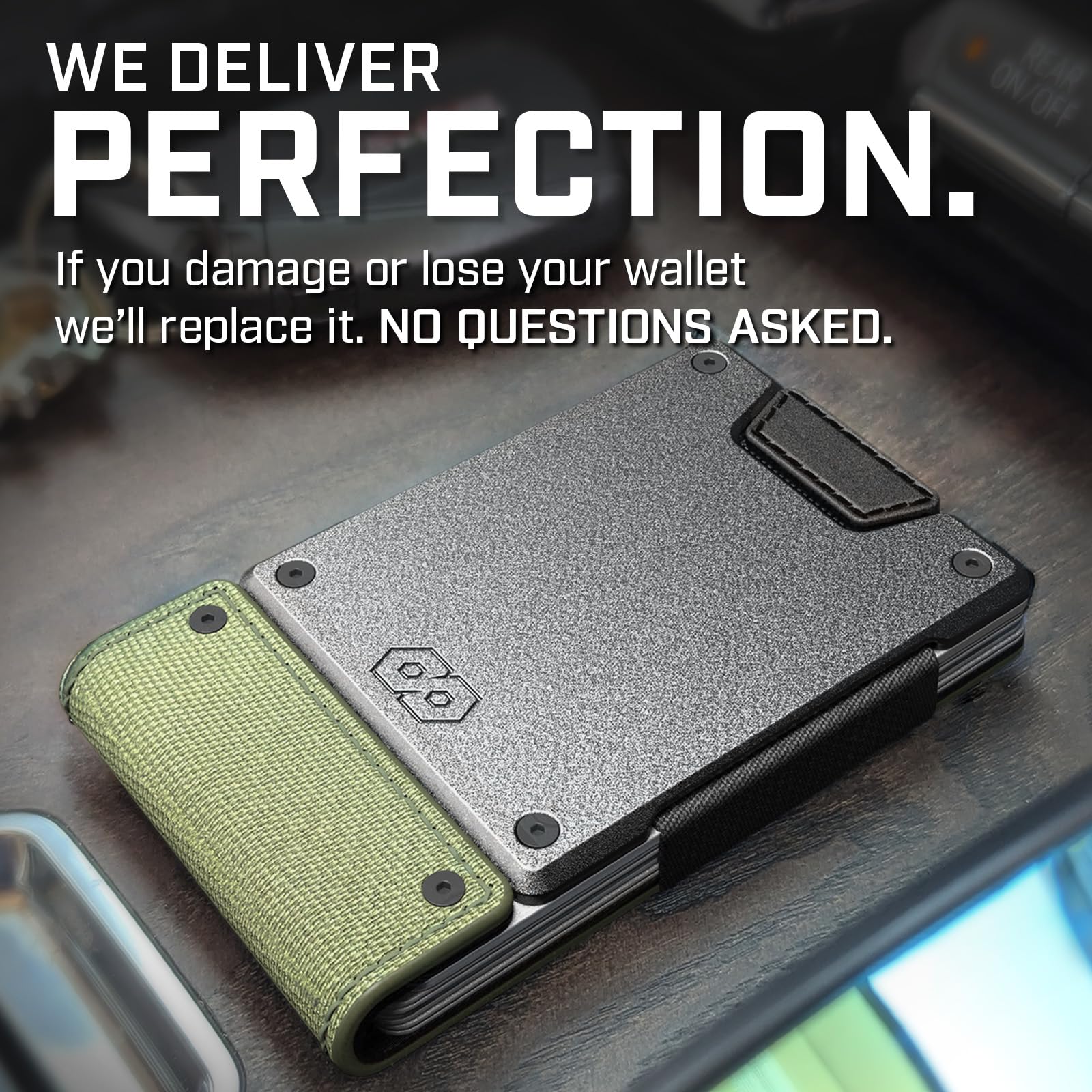 PROOF Wallet | Slim Minimalist Wallets for Men | Leather & Metal | RFID Wallet | Front/Back Pocket | Gift Box | Veteran Owned