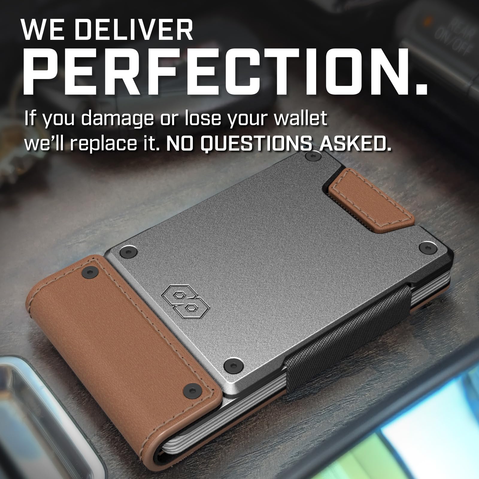 PROOF Wallet | Slim Minimalist Wallets for Men | Leather & Metal | RFID Wallet | Front/Back Pocket | Gift Box | Veteran Owned