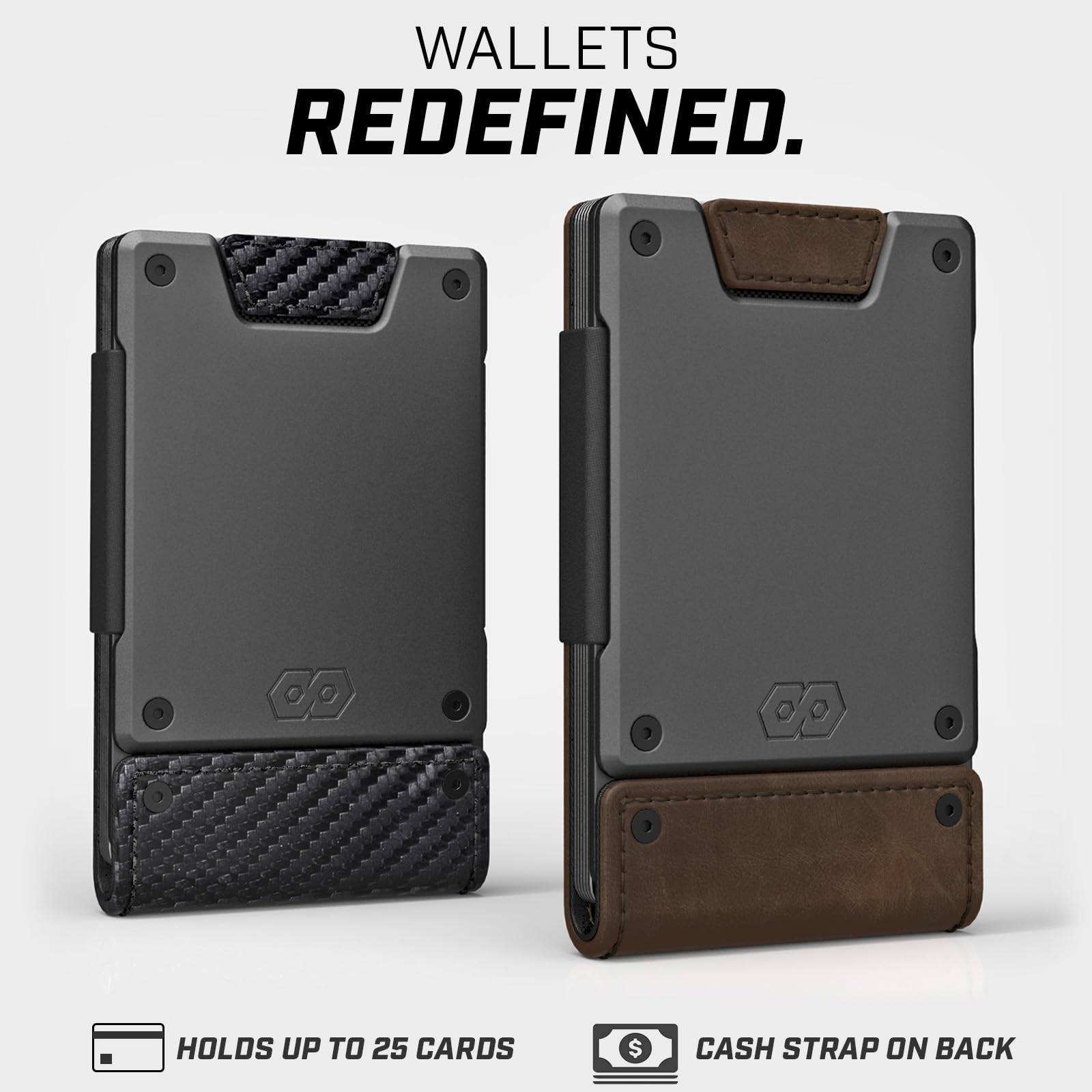 PROOF Wallet | Slim Minimalist Wallets for Men | Leather & Metal | RFID Wallet | Front/Back Pocket | Gift Box | Veteran Owned