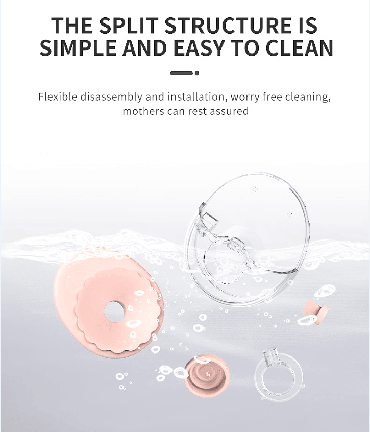 PSMY382 wearable electric breast pump 150min ultra-thin breast pump without PVC massage / breast pump / inverter / automatic 12 functions 320mmHg without BPA,