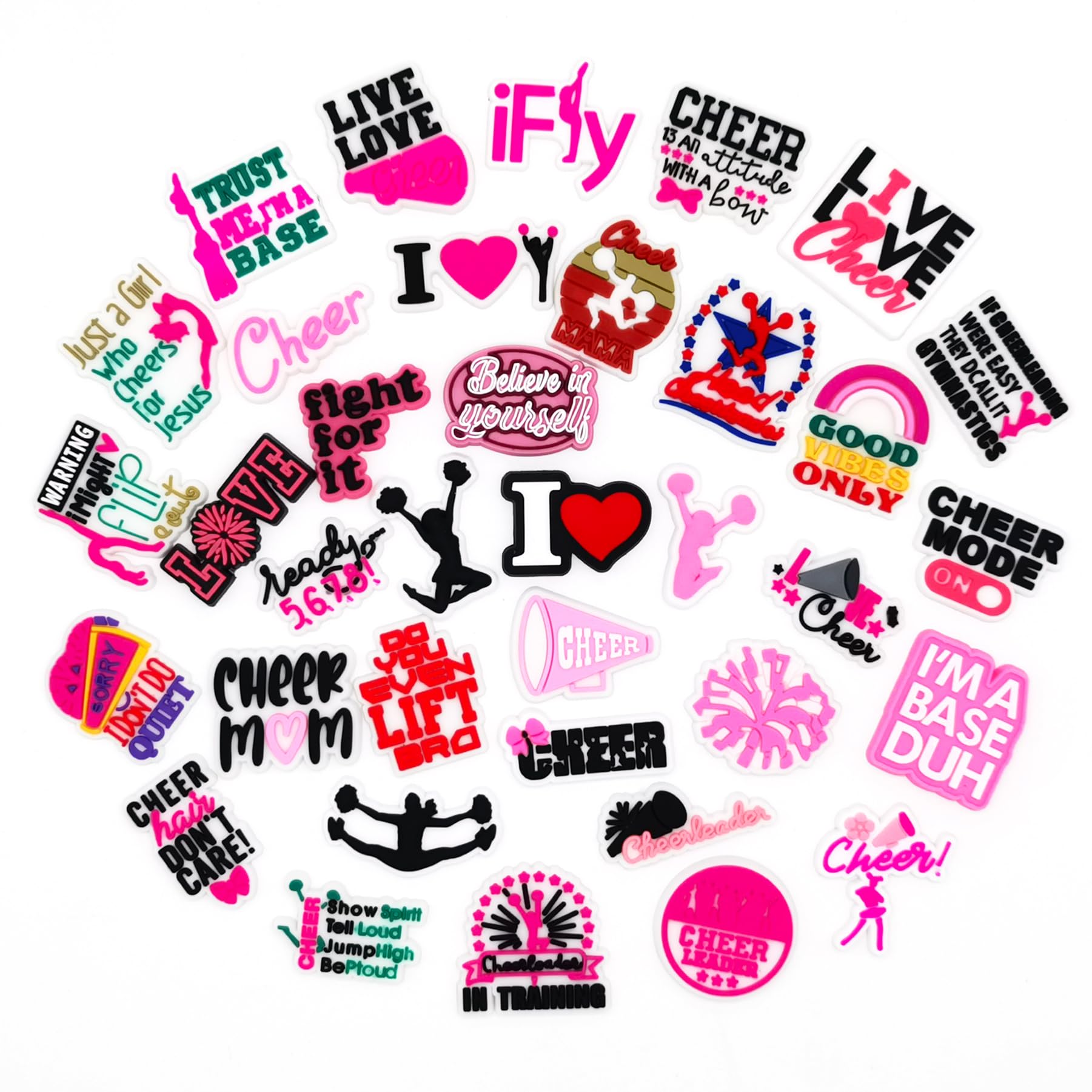 PVC Shoe Charms for Clog Sandals, USA Flag, Dancing, Cheerleading, DIY Shoe Decoration Charms, Party Favor