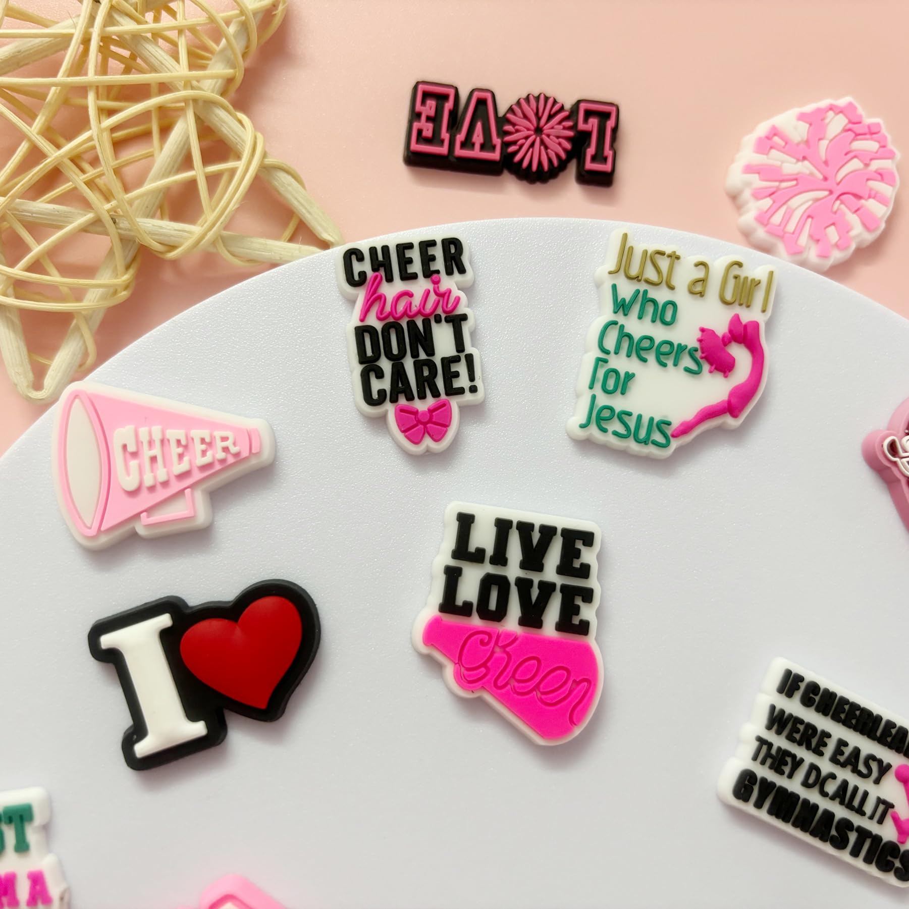 PVC Shoe Charms for Clog Sandals, USA Flag, Dancing, Cheerleading, DIY Shoe Decoration Charms, Party Favor