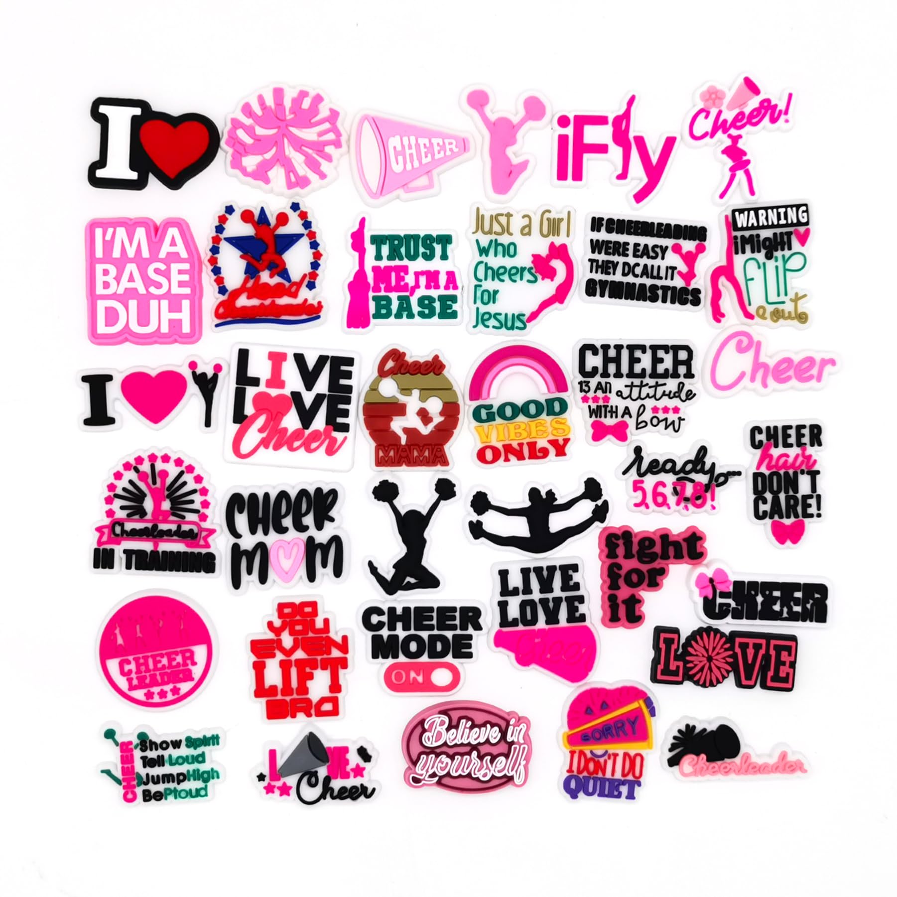 PVC Shoe Charms for Clog Sandals, USA Flag, Dancing, Cheerleading, DIY Shoe Decoration Charms, Party Favor