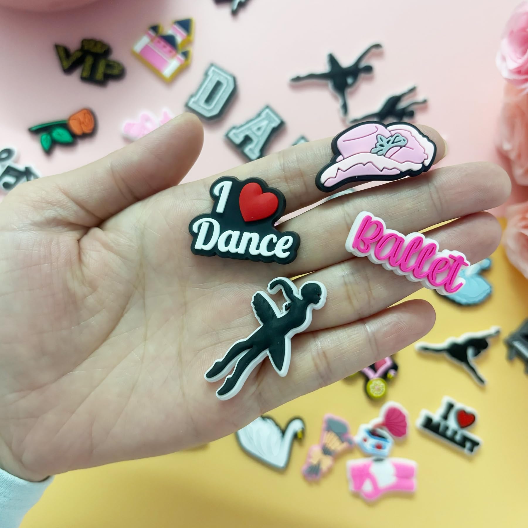 PVC Shoe Charms for Clog Sandals, USA Flag, Dancing, Cheerleading, DIY Shoe Decoration Charms, Party Favor