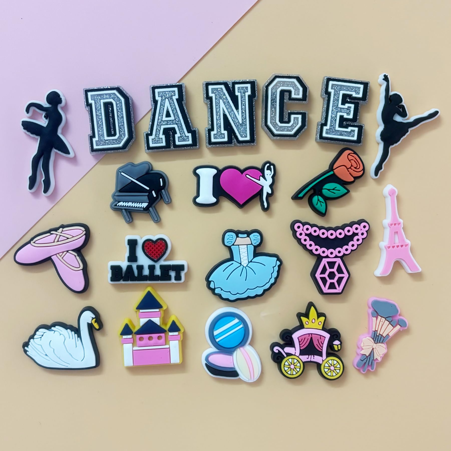 PVC Shoe Charms for Clog Sandals, USA Flag, Dancing, Cheerleading, DIY Shoe Decoration Charms, Party Favor