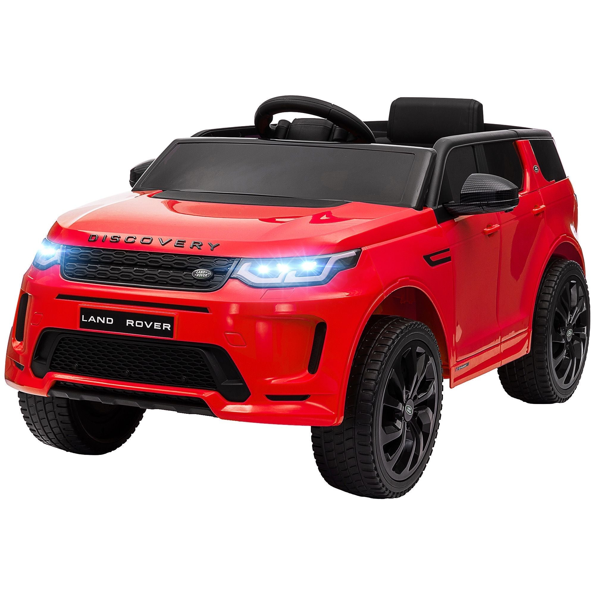 Qaba Land Rover Discovery Sport Licensed 12V Kids Ride on Car, Battery Powered Kids Electric Car with Remote Control, Soft Start, LED Lights, Music Horn, 3 Speeds, Red